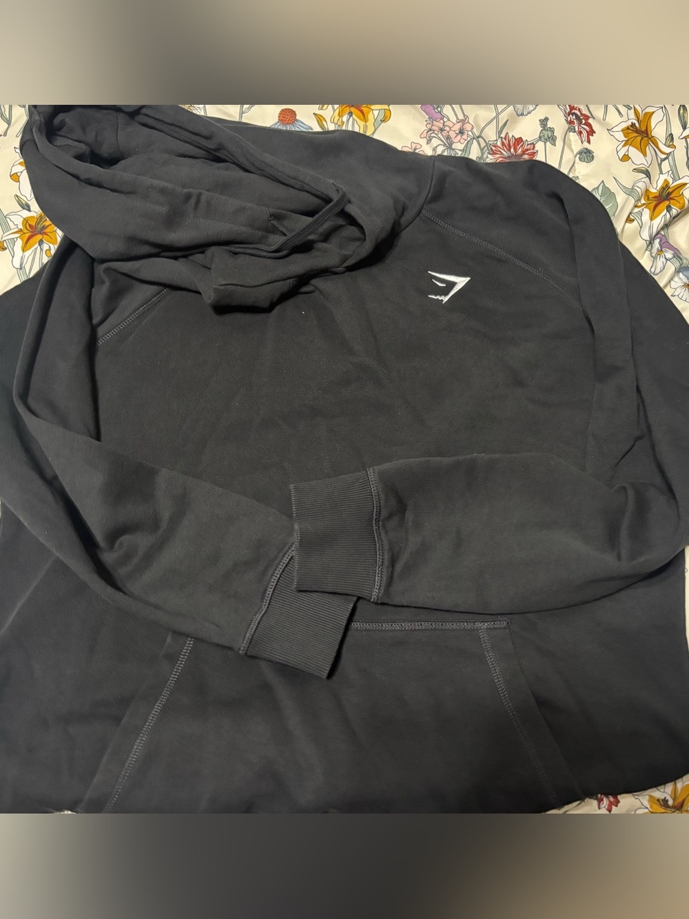 Gymshark Black Hoodie with Small White Logo